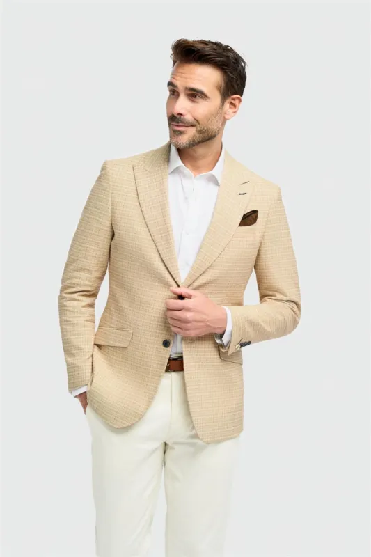 Kova Beige Blazer made by House of Cavani