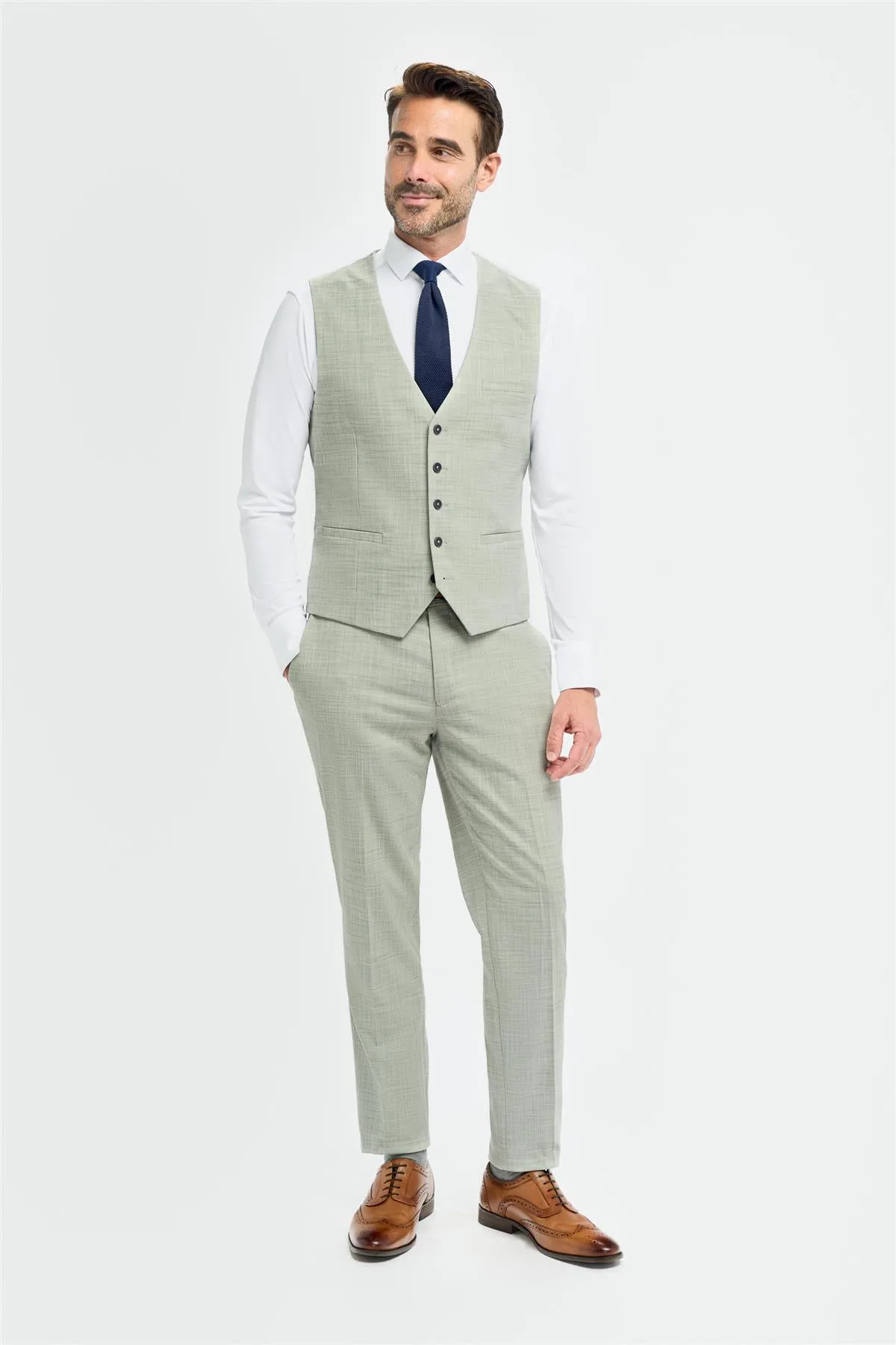 Camden Sage Waistcoat sold by House of Cavani product image thumbnail 2