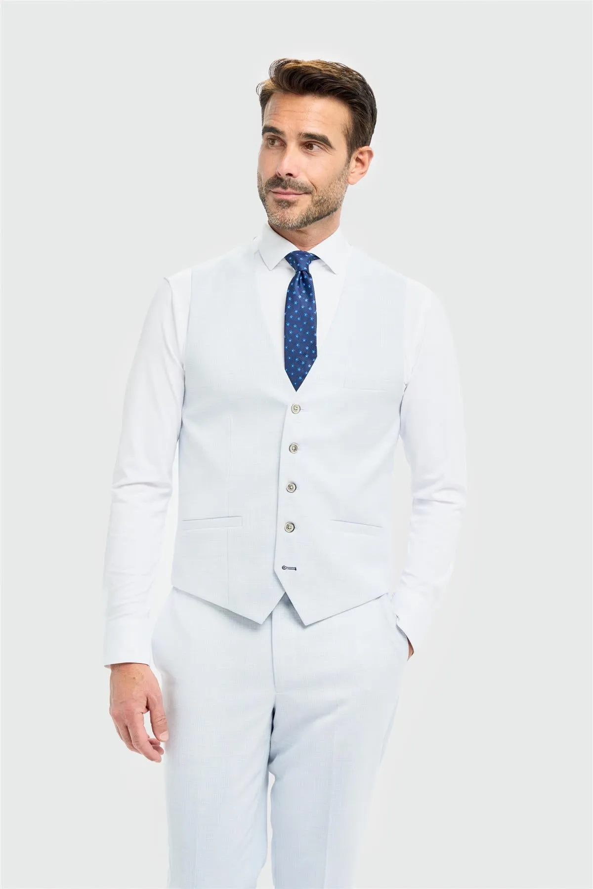 Tropez Sky Waistcoat sold by House of Cavani