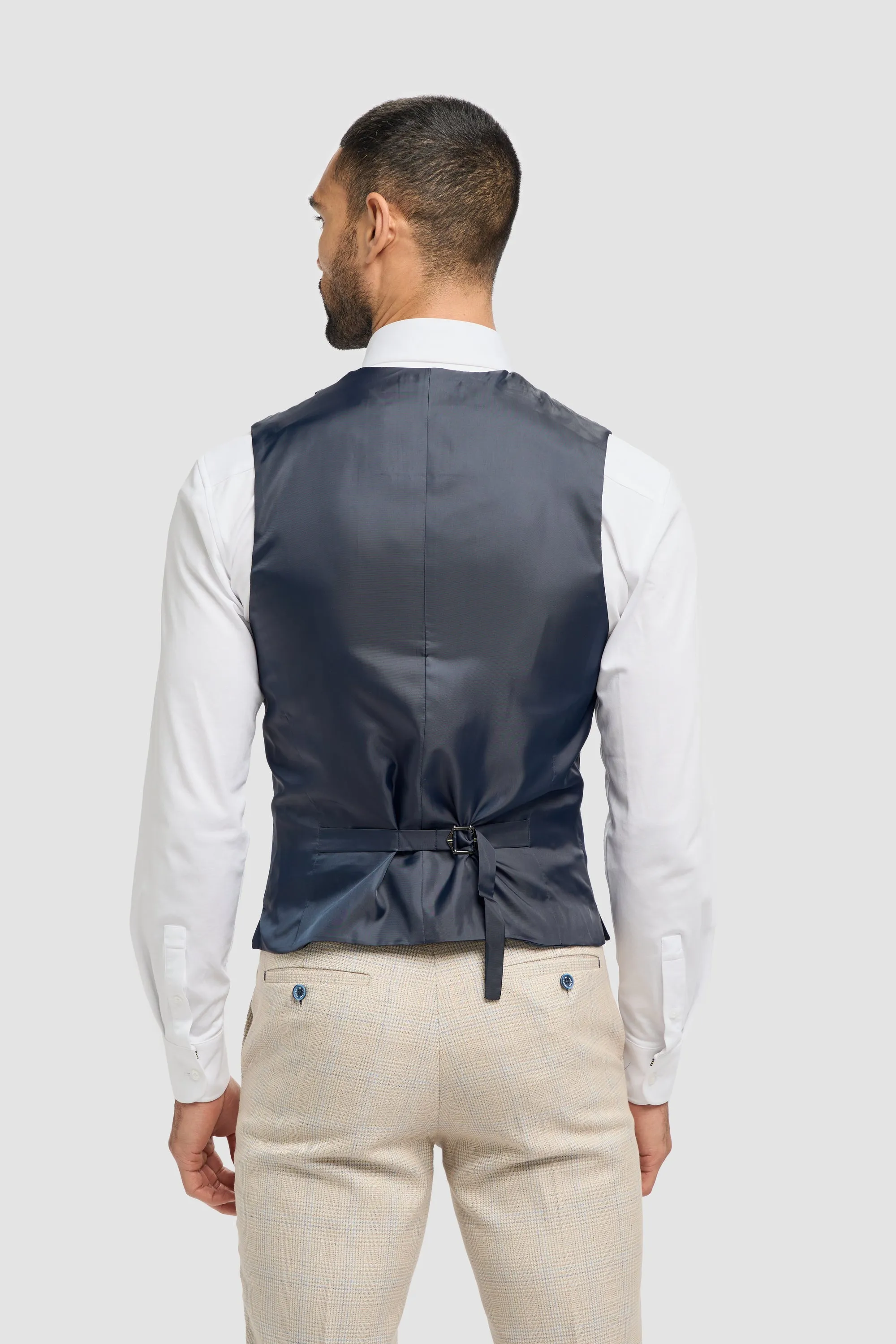 Lennox Navy Double Breasted Waistcoat sold by House of Cavani product image thumbnail 4