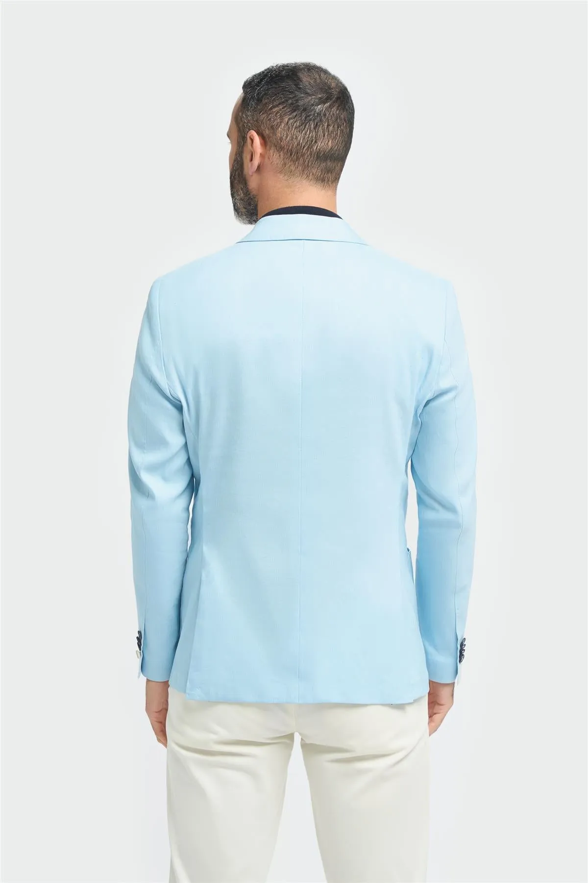 Luca Sky Blue Blazer sold by House of Cavani product image thumbnail 5
