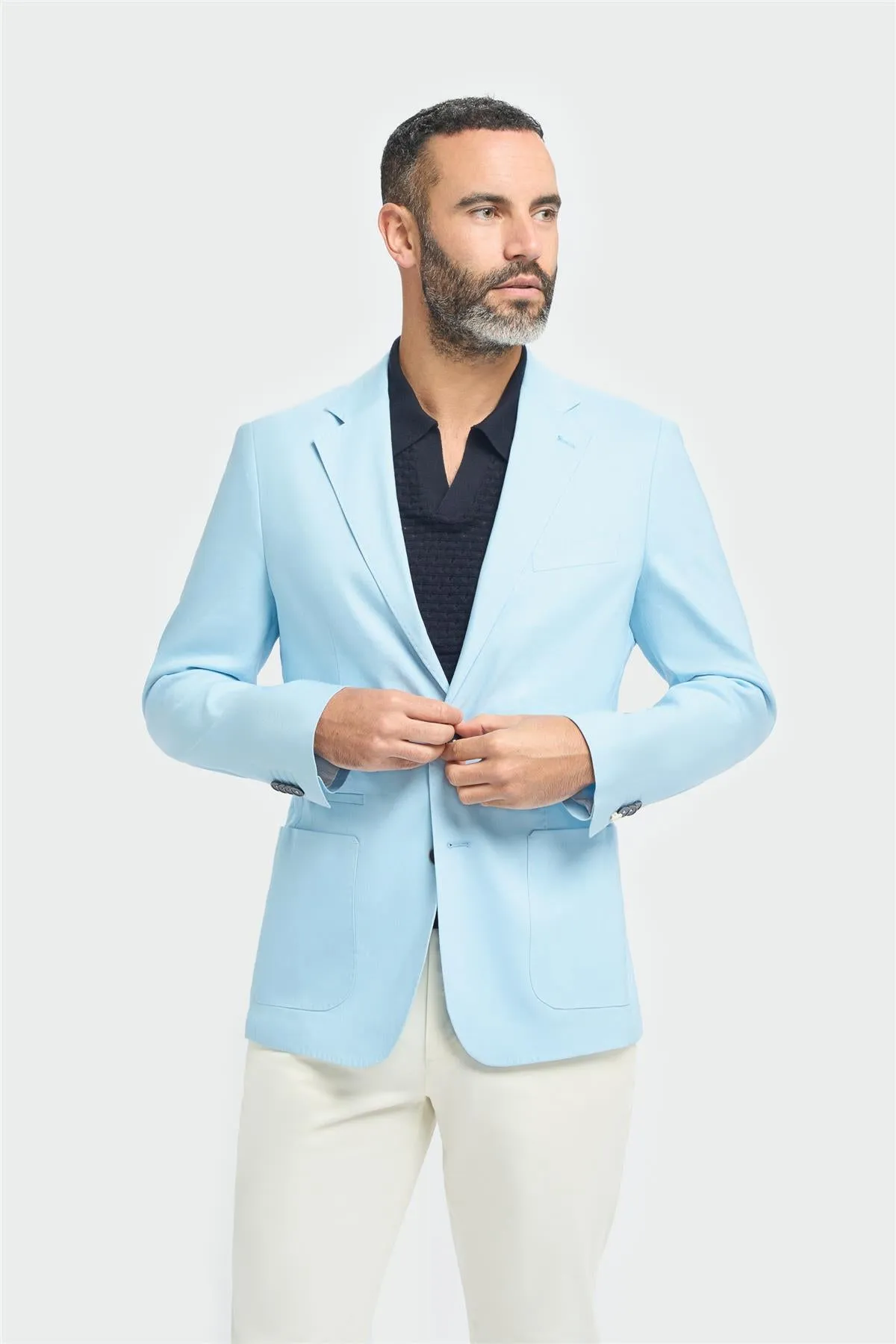 Luca Sky Blue Blazer sold by House of Cavani