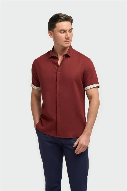 Matera Rust Short Sleeve Shirt sold by House of Cavani