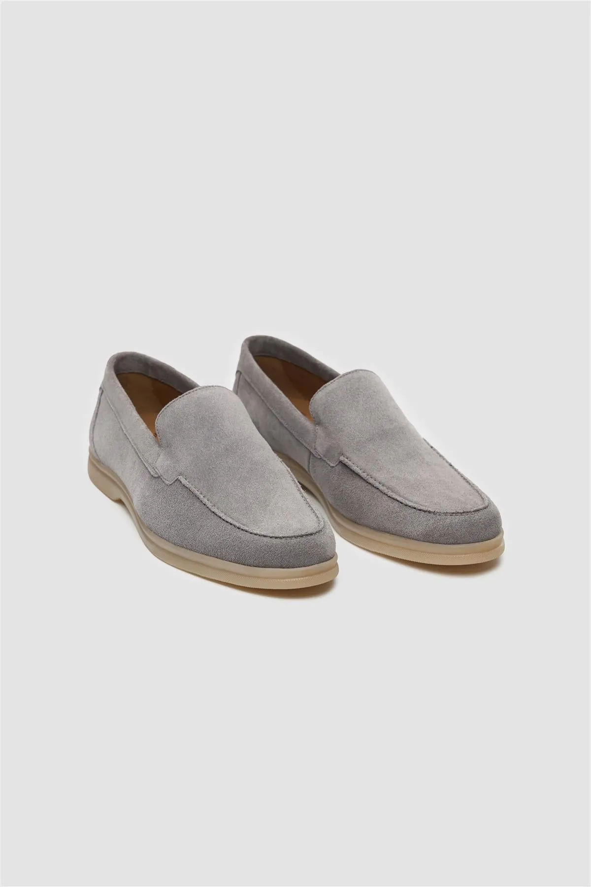 Breezy Grey Slip-On Suede Loafers sold by House of Cavani