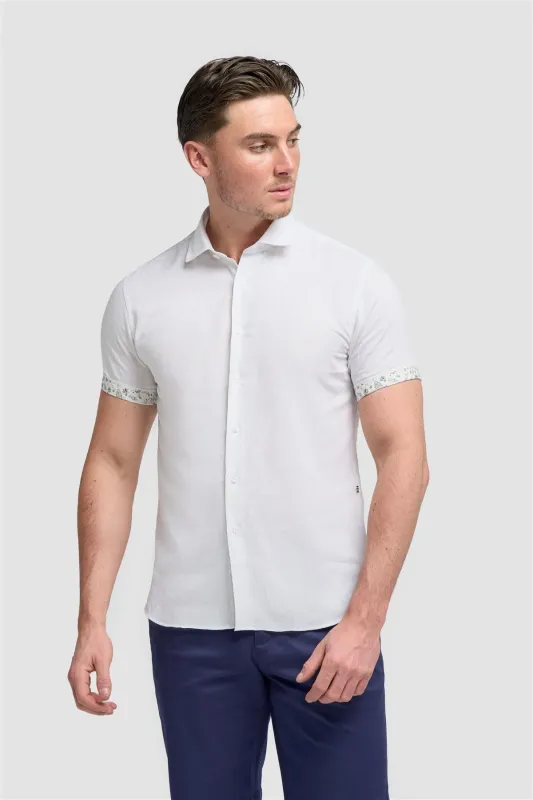 Matera White Short Sleeve Shirt sold by House of Cavani