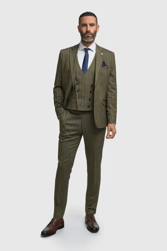 Damon Three Piece Suit with Double Breasted Waistcoat sold by House of Cavani