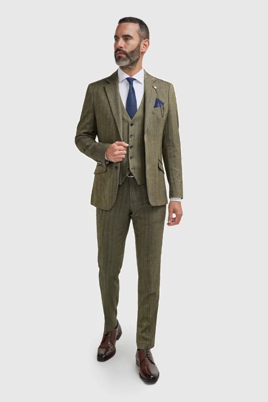 Damon Three Piece Suit with Single Breasted Waistcoat sold by House of Cavani