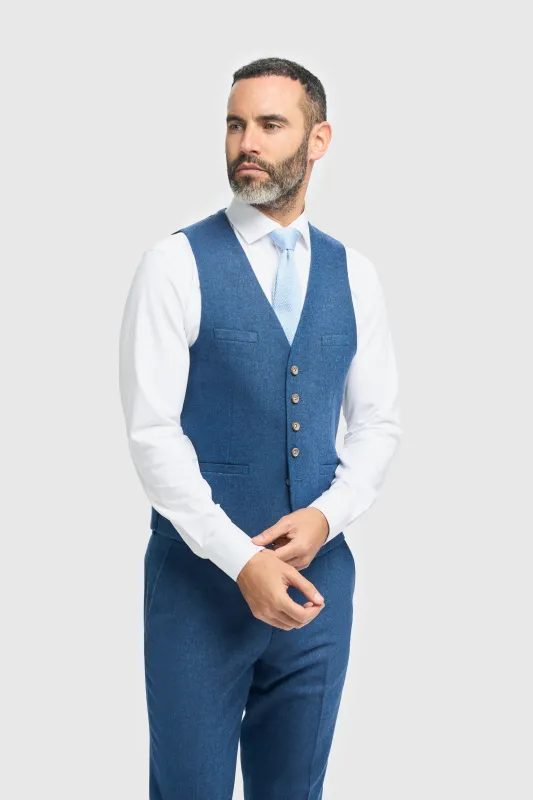 Blue Tweed Waistcoat sold by House of Cavani