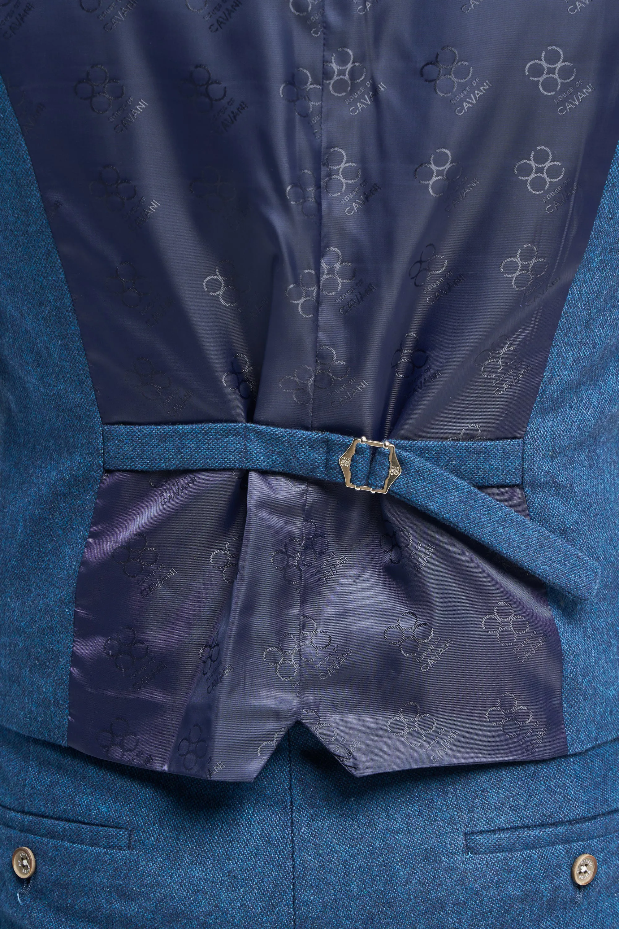 Blue Tweed Waistcoat sold by House of Cavani product image thumbnail 5