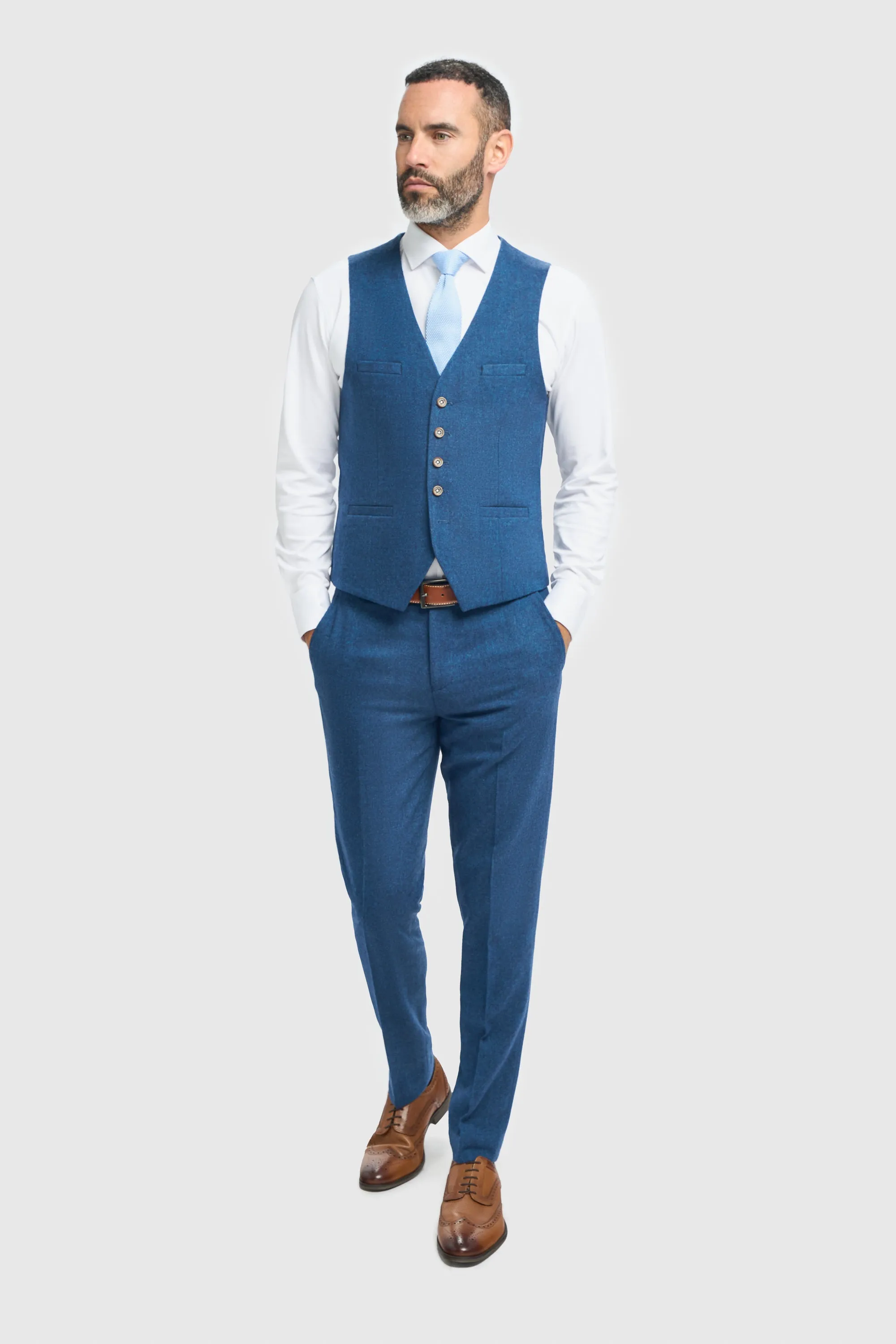Blue Tweed Waistcoat sold by House of Cavani product image thumbnail 2