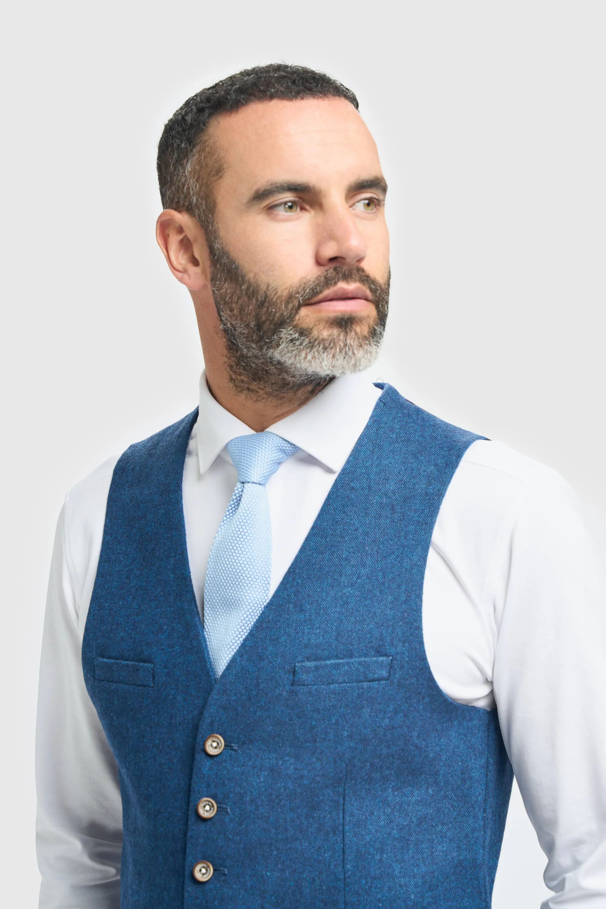 Blue Tweed Waistcoat sold by House of Cavani product image thumbnail 3