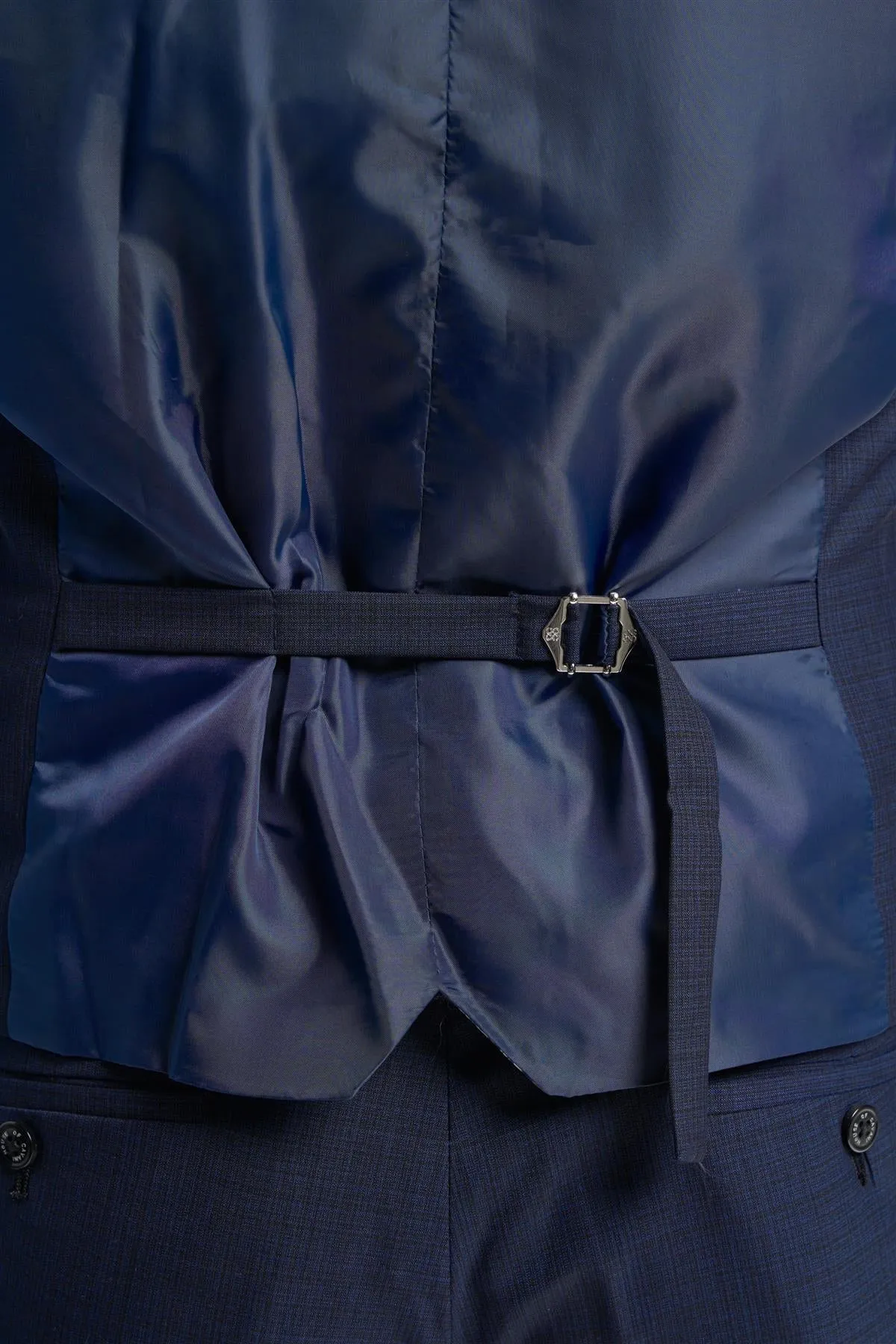 Navy Plain Waistcoat sold by House of Cavani product image thumbnail 5