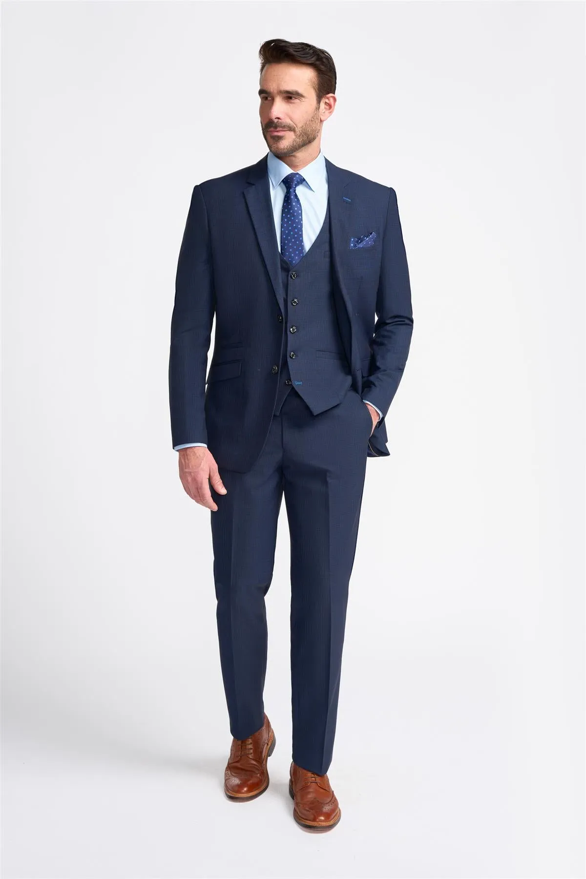 Navy Plain Blazer sold by House of Cavani product image thumbnail 2