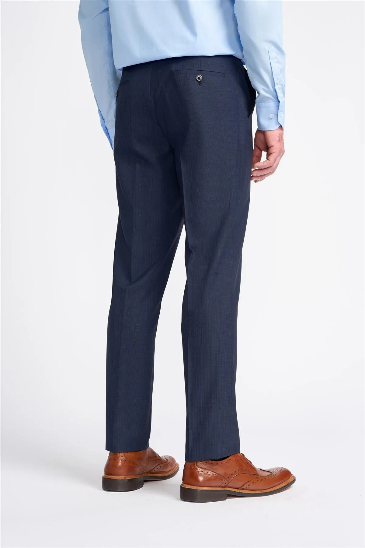 Navy Plain Trousers sold by House of Cavani product image thumbnail 3