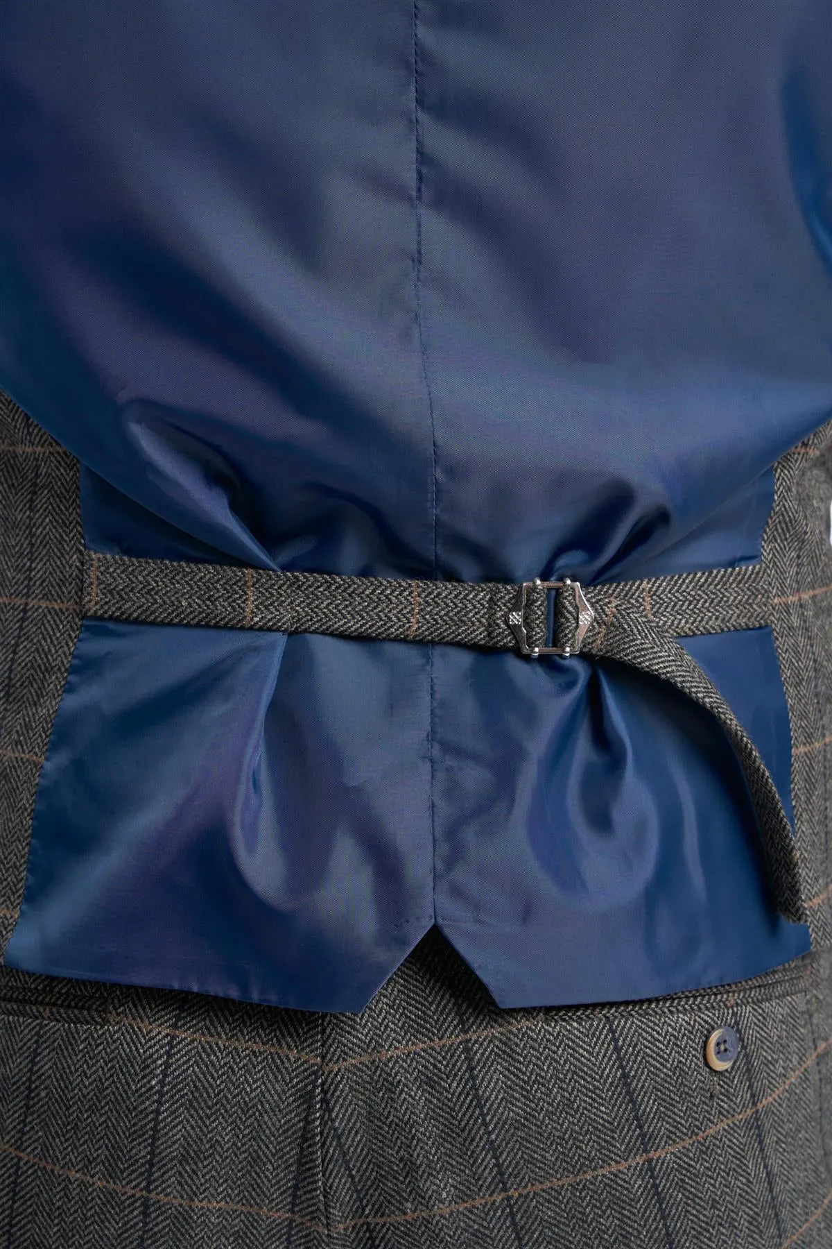 Grey Tweed Check Waistcoat sold by House of Cavani product image thumbnail 5