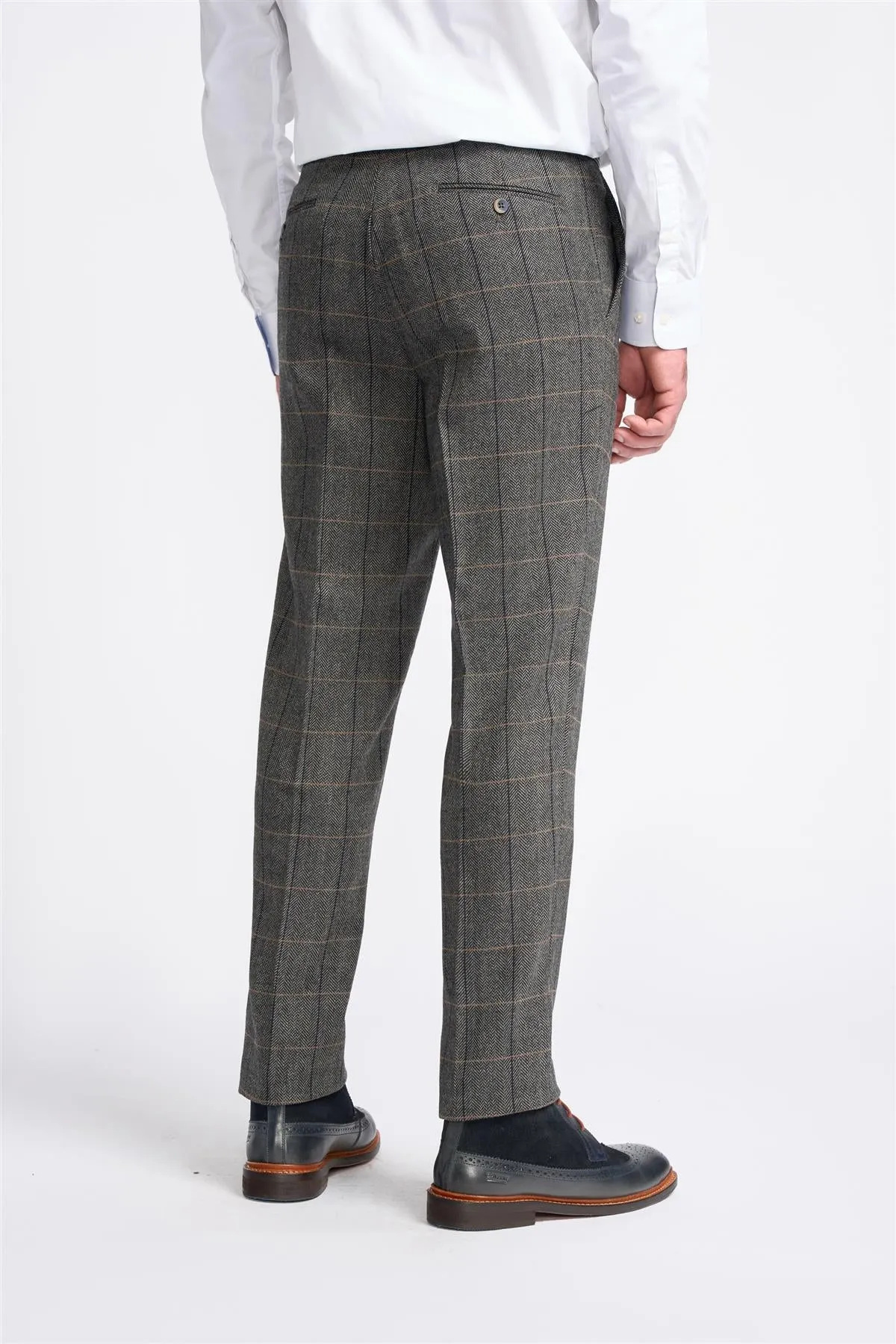 Grey Tweed Check Trousers sold by House of Cavani product image thumbnail 3