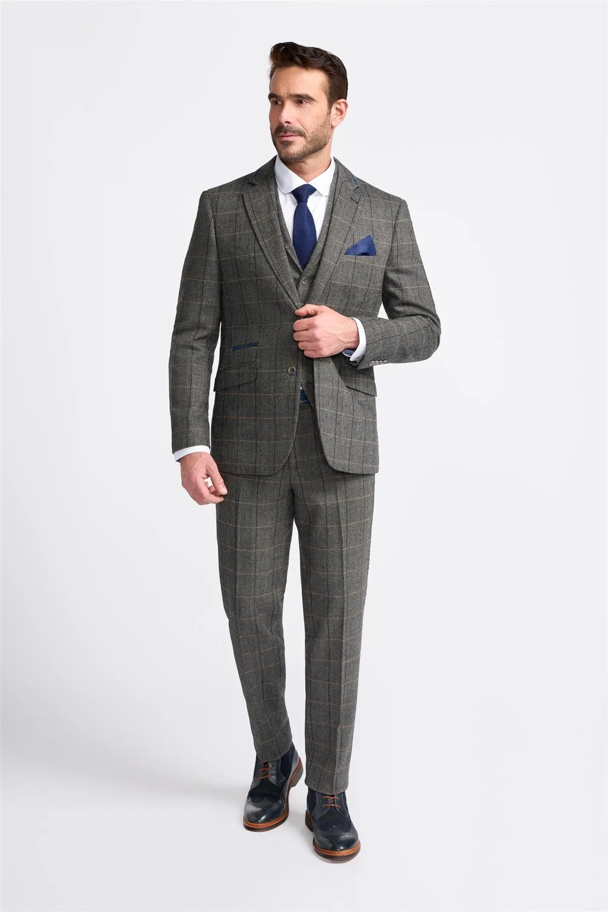 Grey Tweed Check Blazer sold by House of Cavani product image thumbnail 2