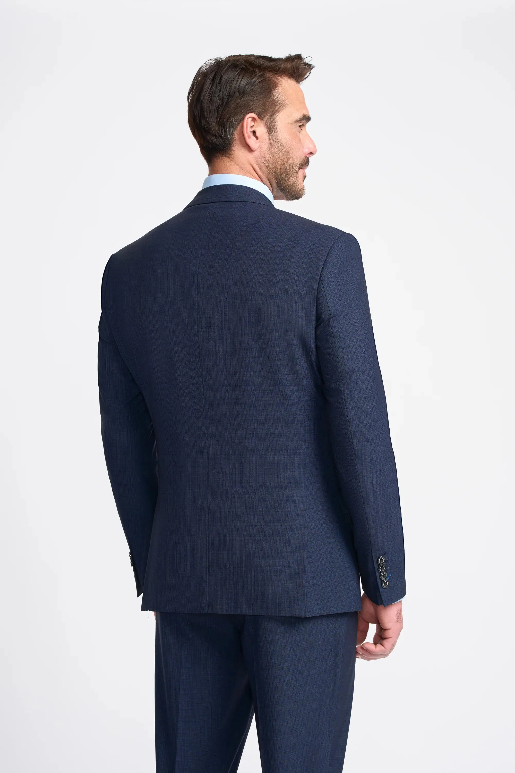 Navy Plain Regular Three Piece Suit sold by House of Cavani product image thumbnail 3