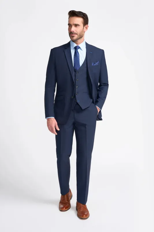 Navy Plain Regular Three Piece Suit sold by House of Cavani