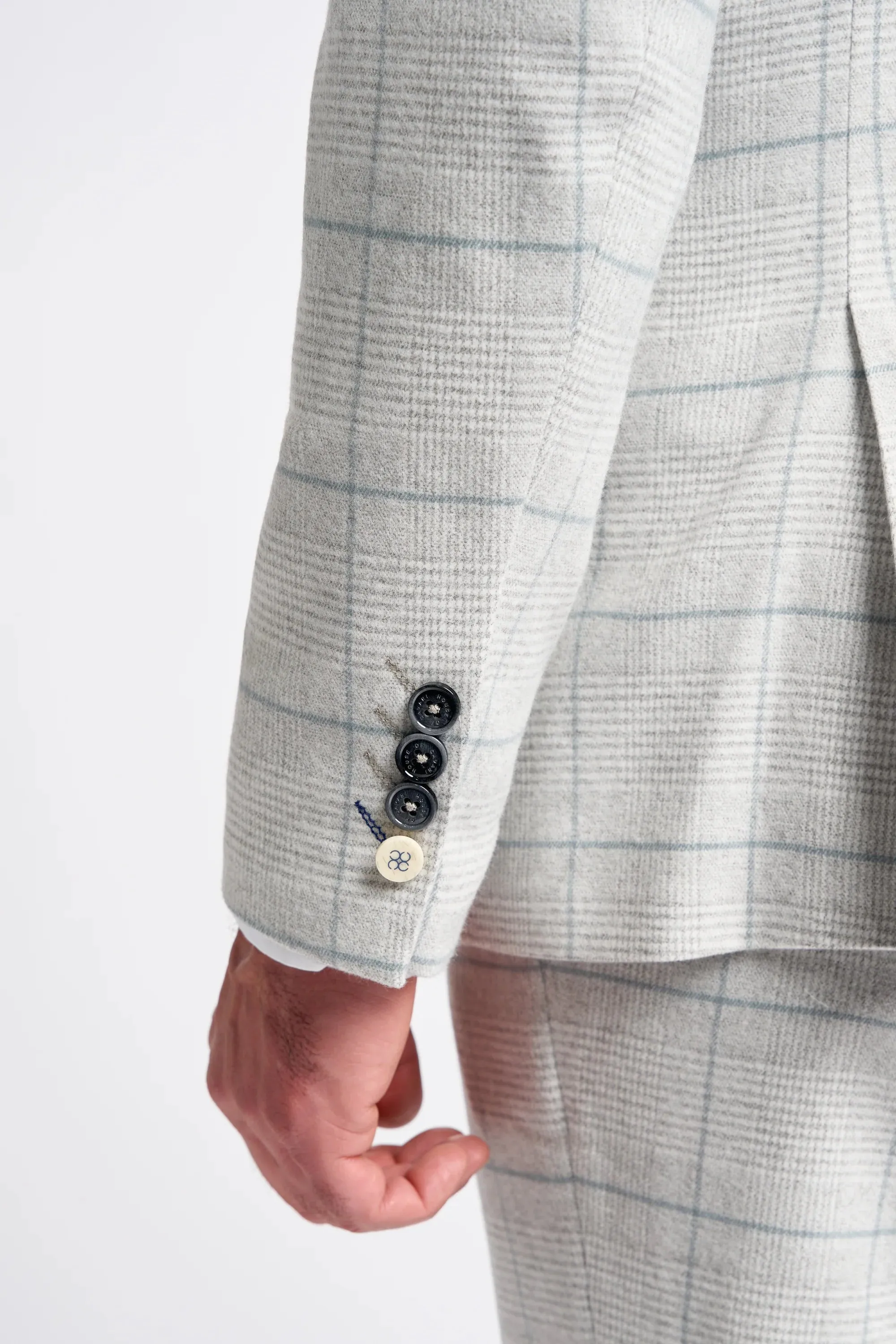Light Grey Check Three Piece Suit sold by House of Cavani product image thumbnail 4