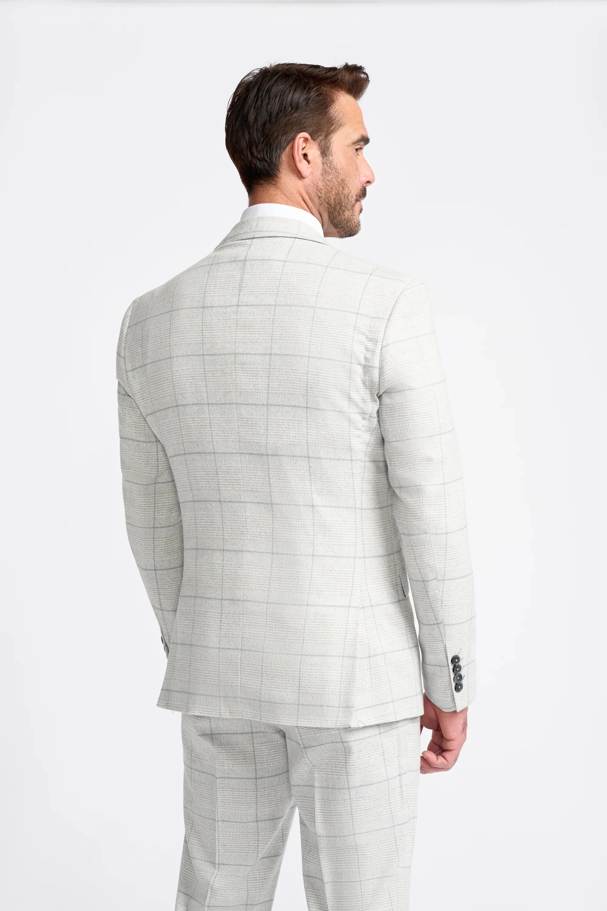 Light Grey Check Three Piece Suit sold by House of Cavani product image thumbnail 3