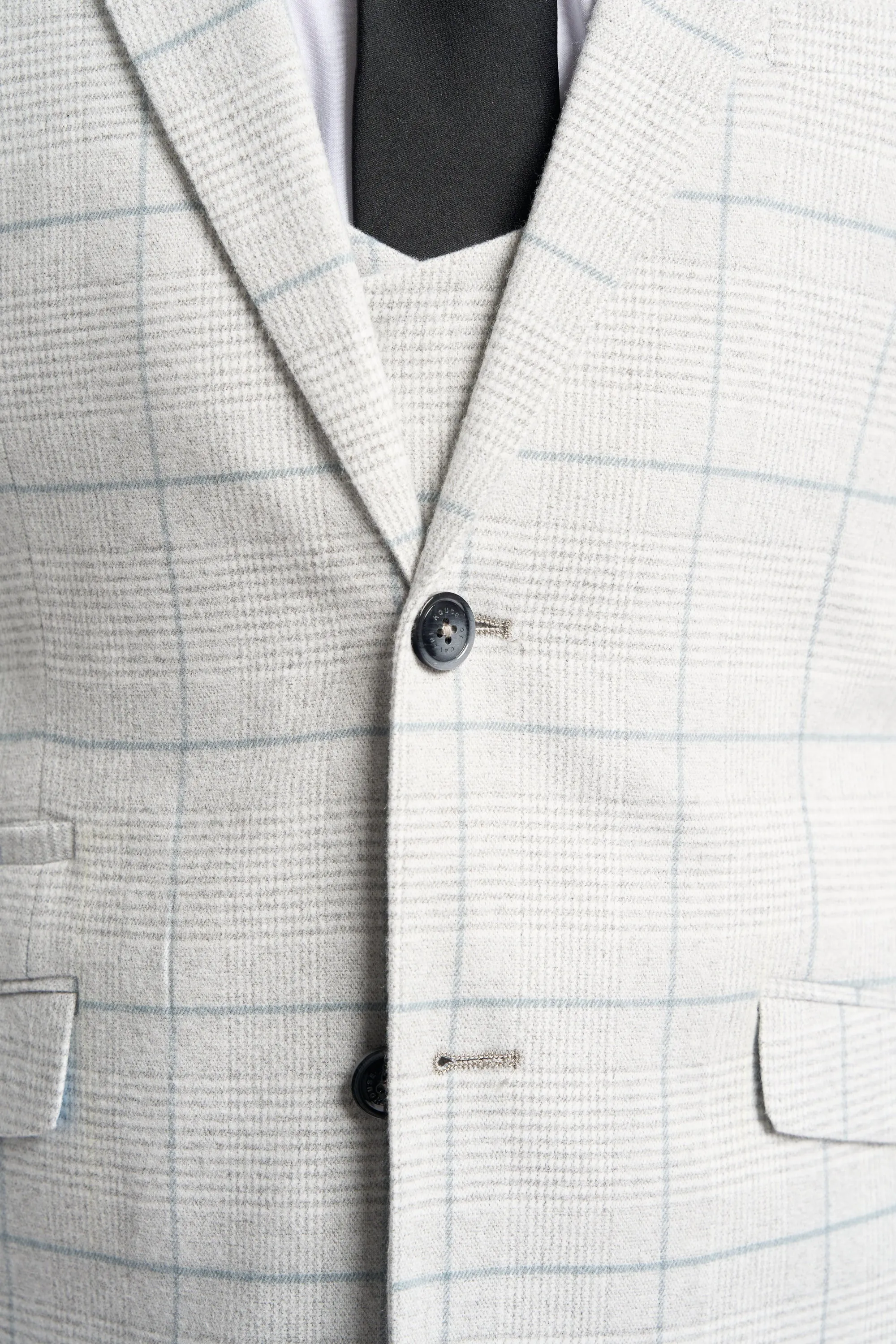 Light Grey Check Three Piece Suit sold by House of Cavani product image thumbnail 5