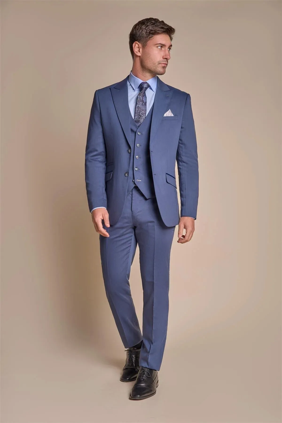 Teal Plain Three Piece Suit sold by House of Cavani