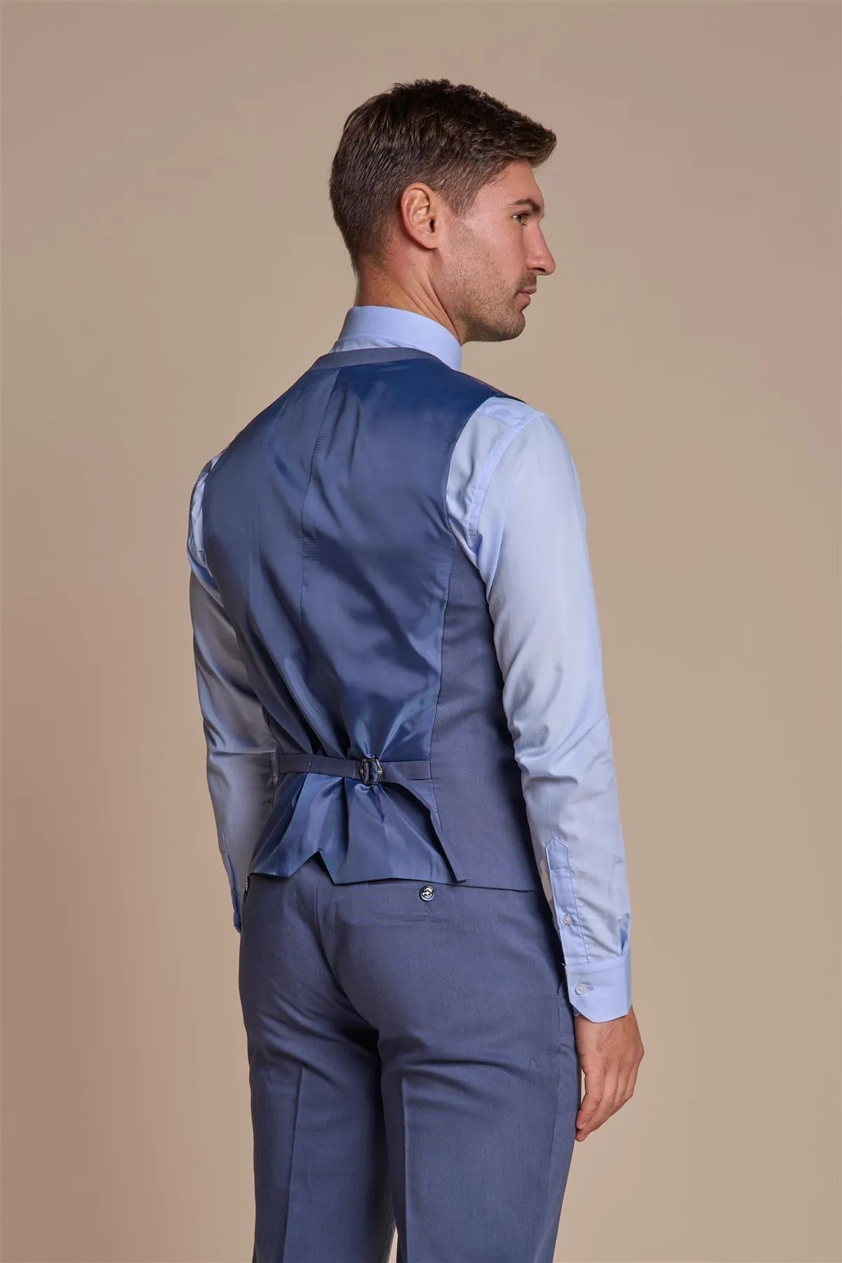 Teal Plain Waistcoat sold by House of Cavani product image thumbnail 3