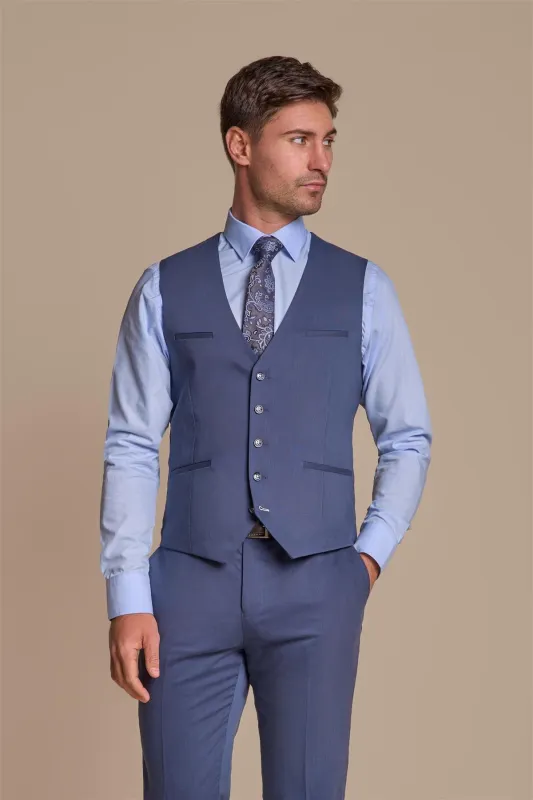 Teal Plain Waistcoat made by House of Cavani