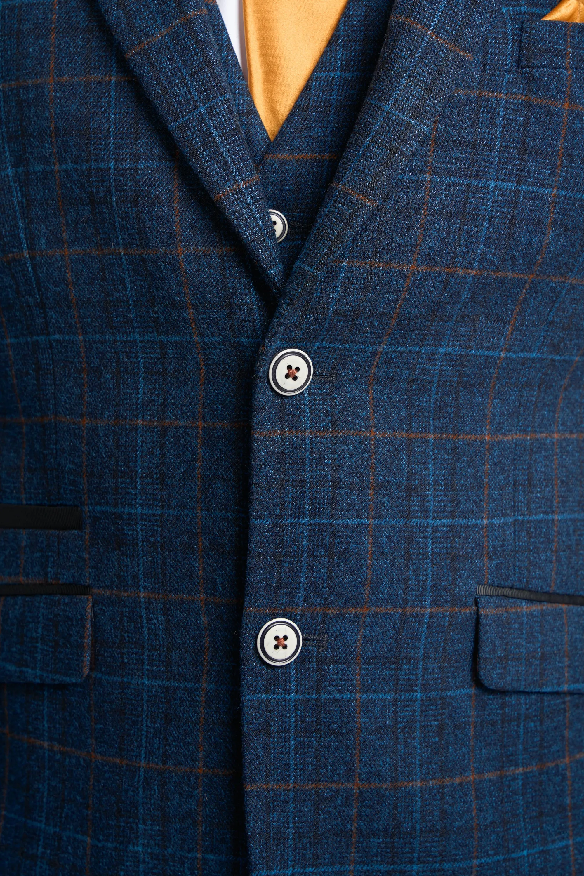 Navy Blue Check Blazer sold by House of Cavani product image thumbnail 5