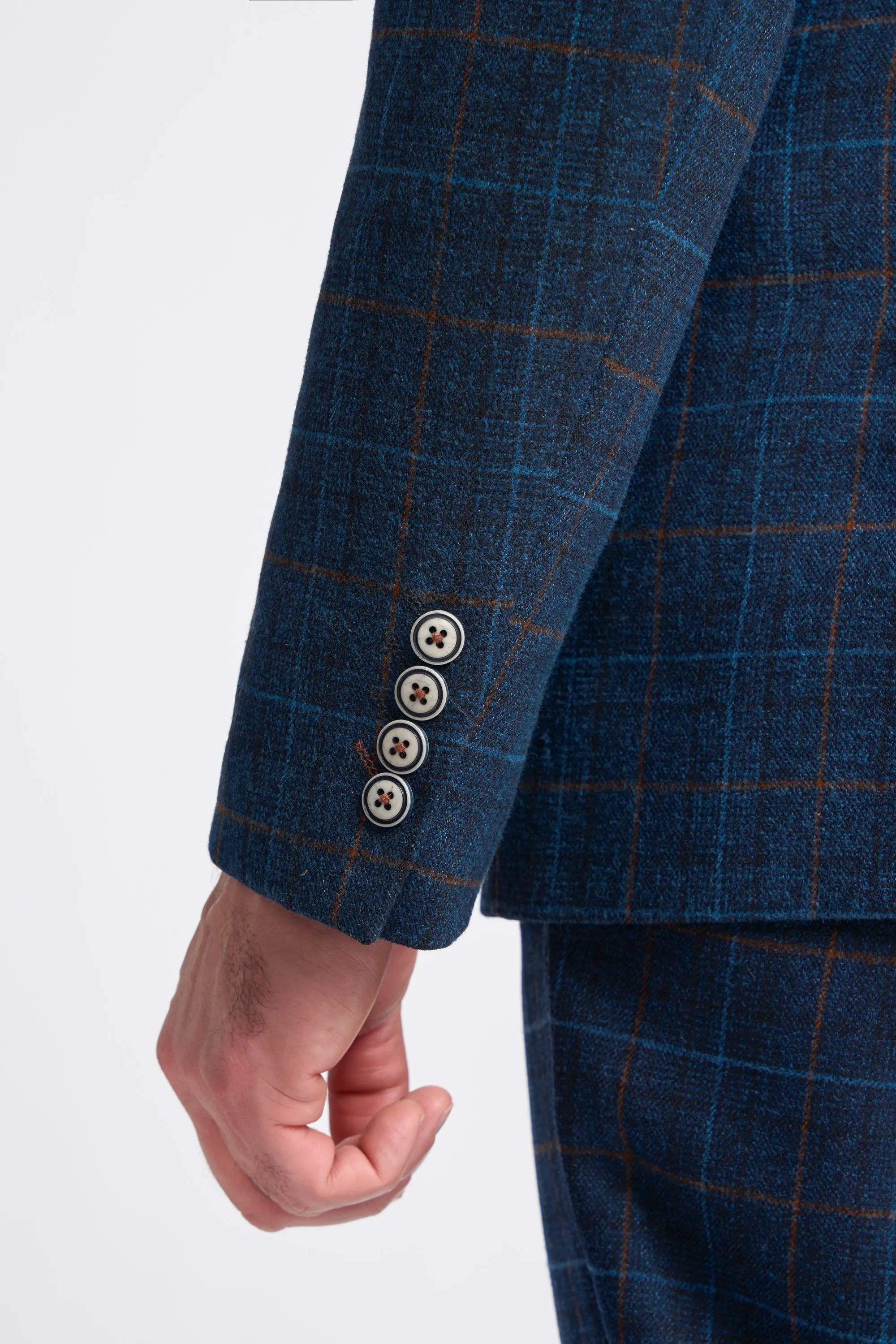 Navy Blue Check Blazer sold by House of Cavani product image thumbnail 4