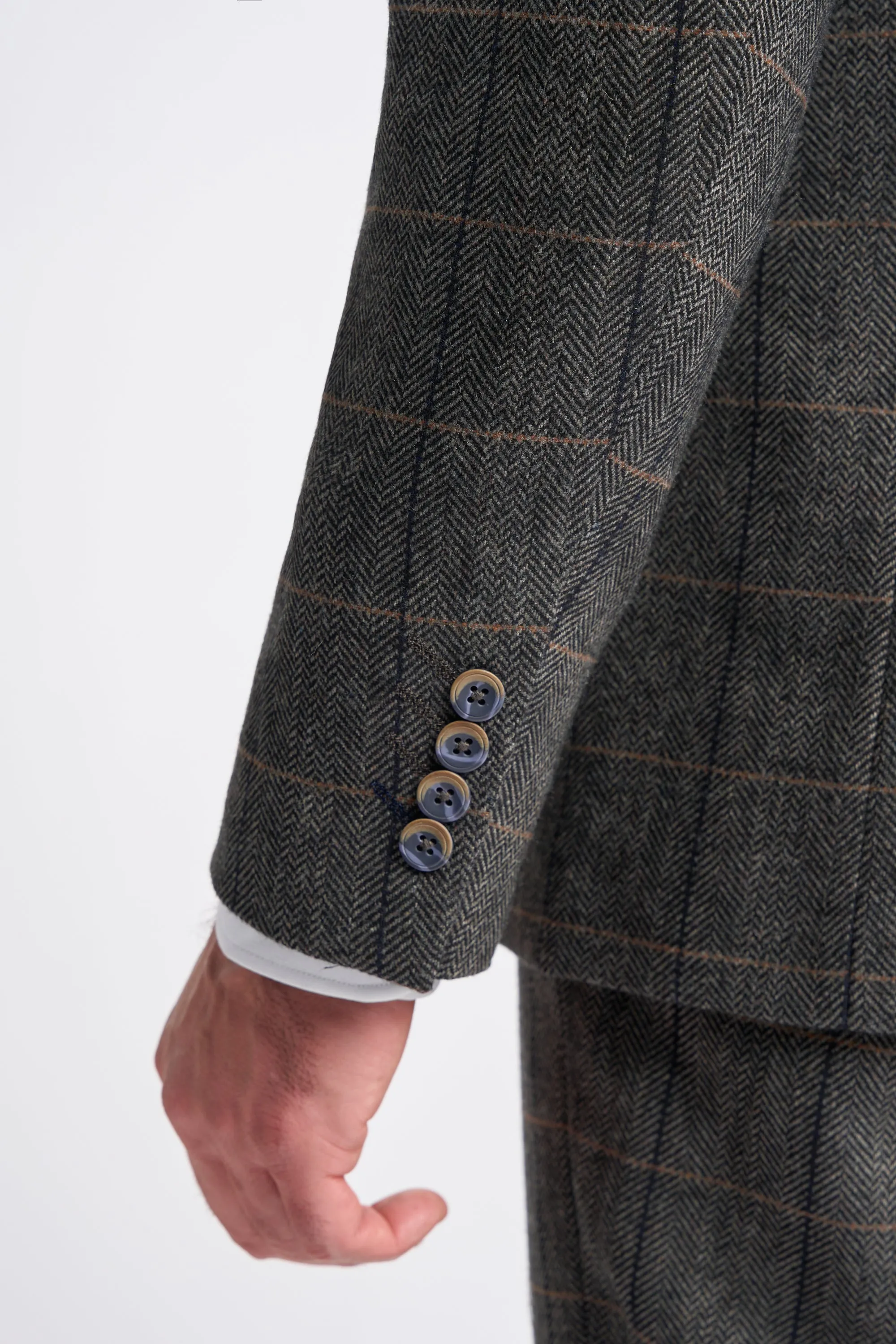 Grey Short Tweed Three Piece Suit sold by House of Cavani product image thumbnail 4