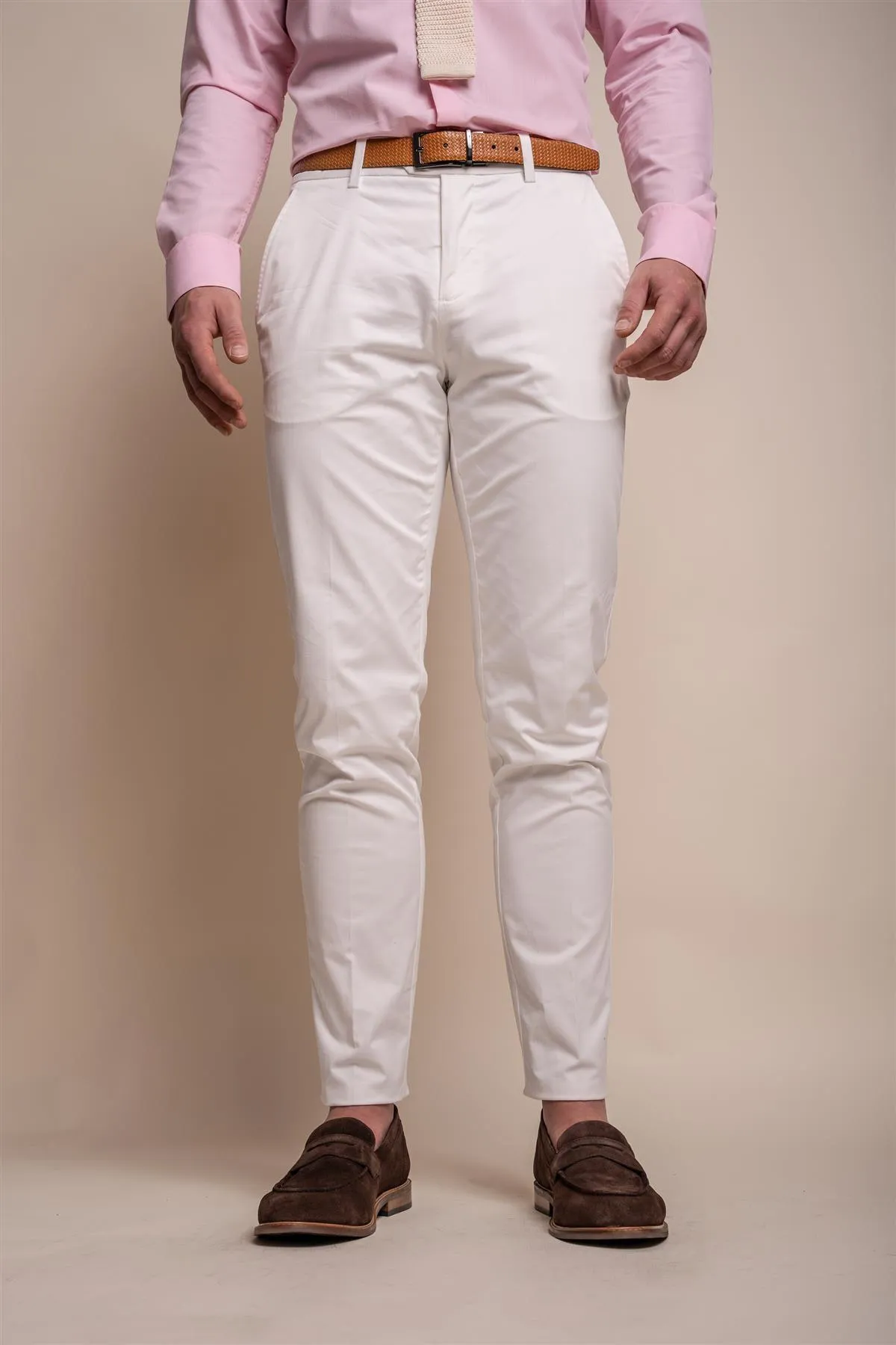 Mario Ecru Trousers sold by House of Cavani