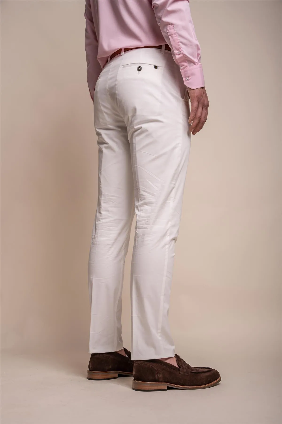 Mario Ecru Trousers sold by House of Cavani product image thumbnail 3