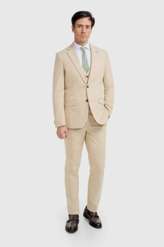 Camden Beige Three Piece Suit made by House of Cavani
