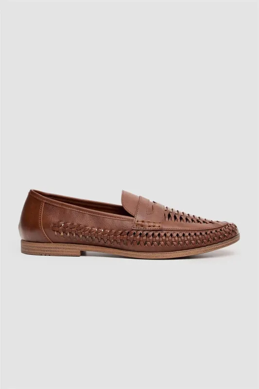 Calvina Tan Loafers made by House of Cavani