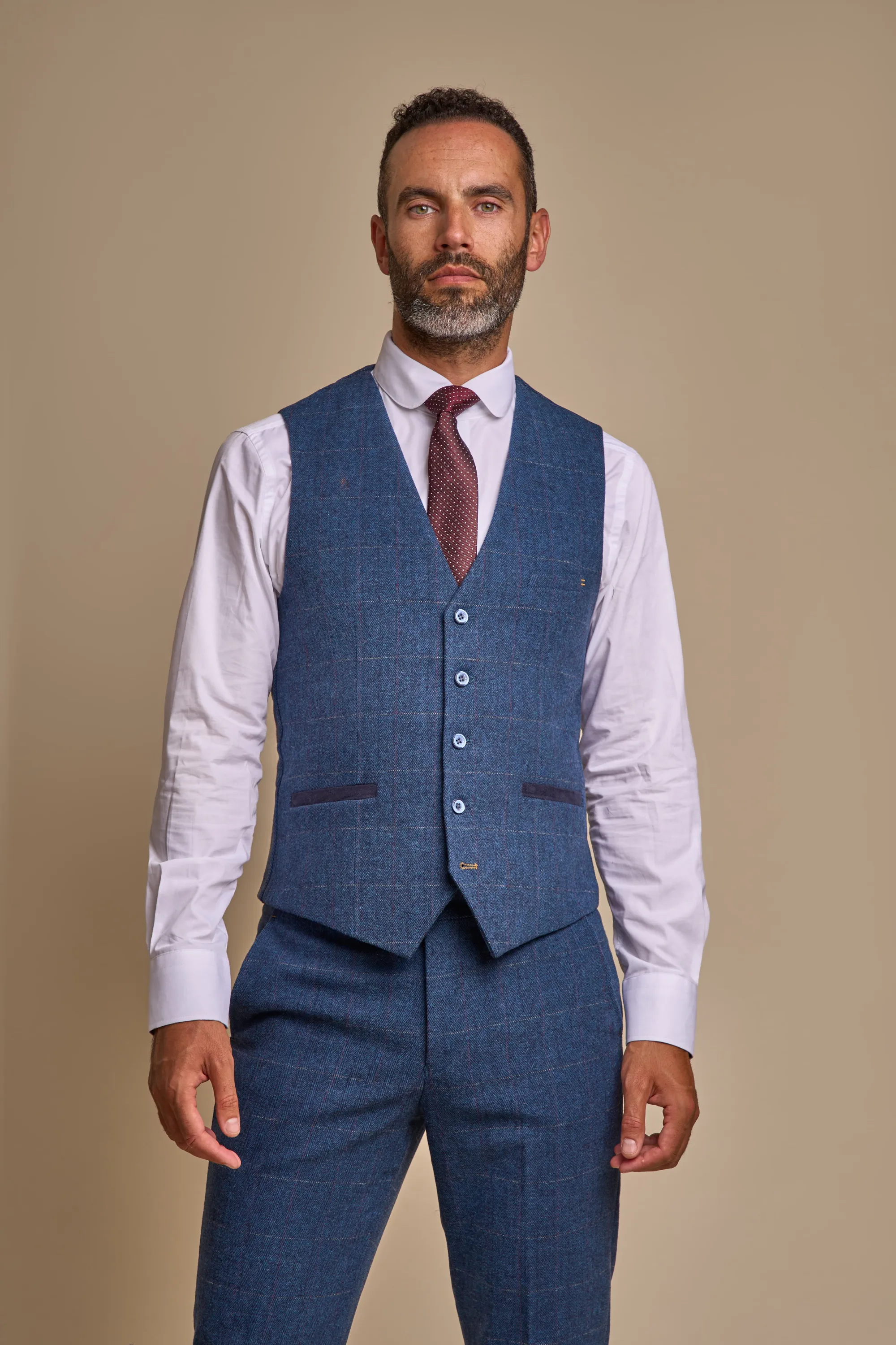 Carnegi Navy Regular Tweed Three Piece Suit sold by House of Cavani product image thumbnail 4