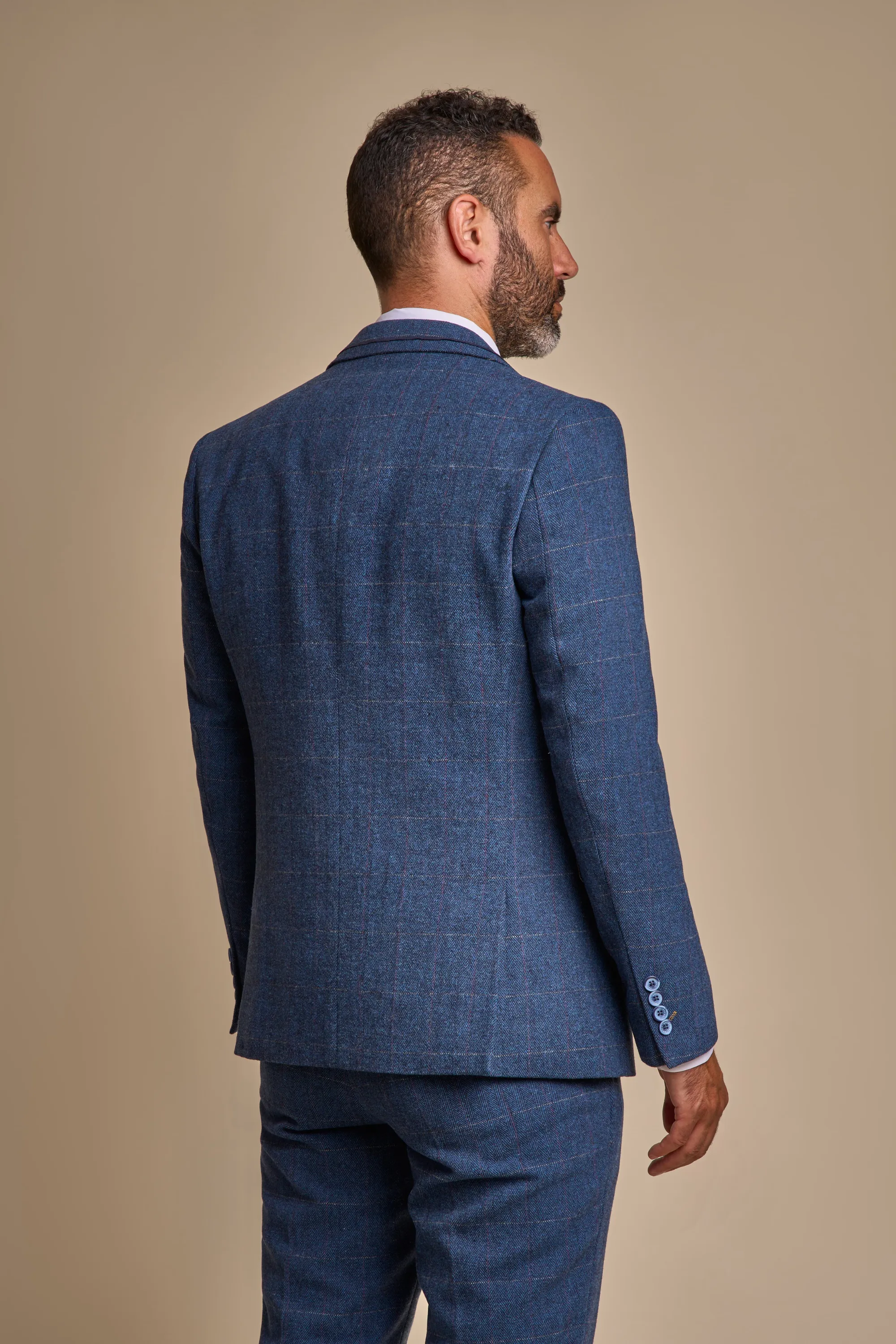 Carnegi Navy Regular Tweed Three Piece Suit sold by House of Cavani product image thumbnail 3