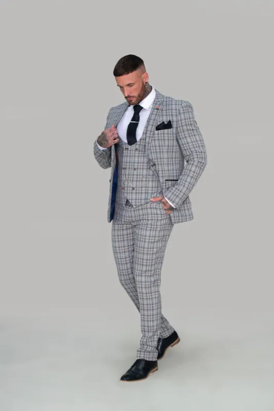Callie Grey Check Skinny Three Piece Suit sold by House of Cavani