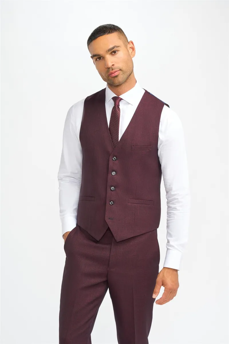 Caridi Wine Waistcoat sold by House of Cavani