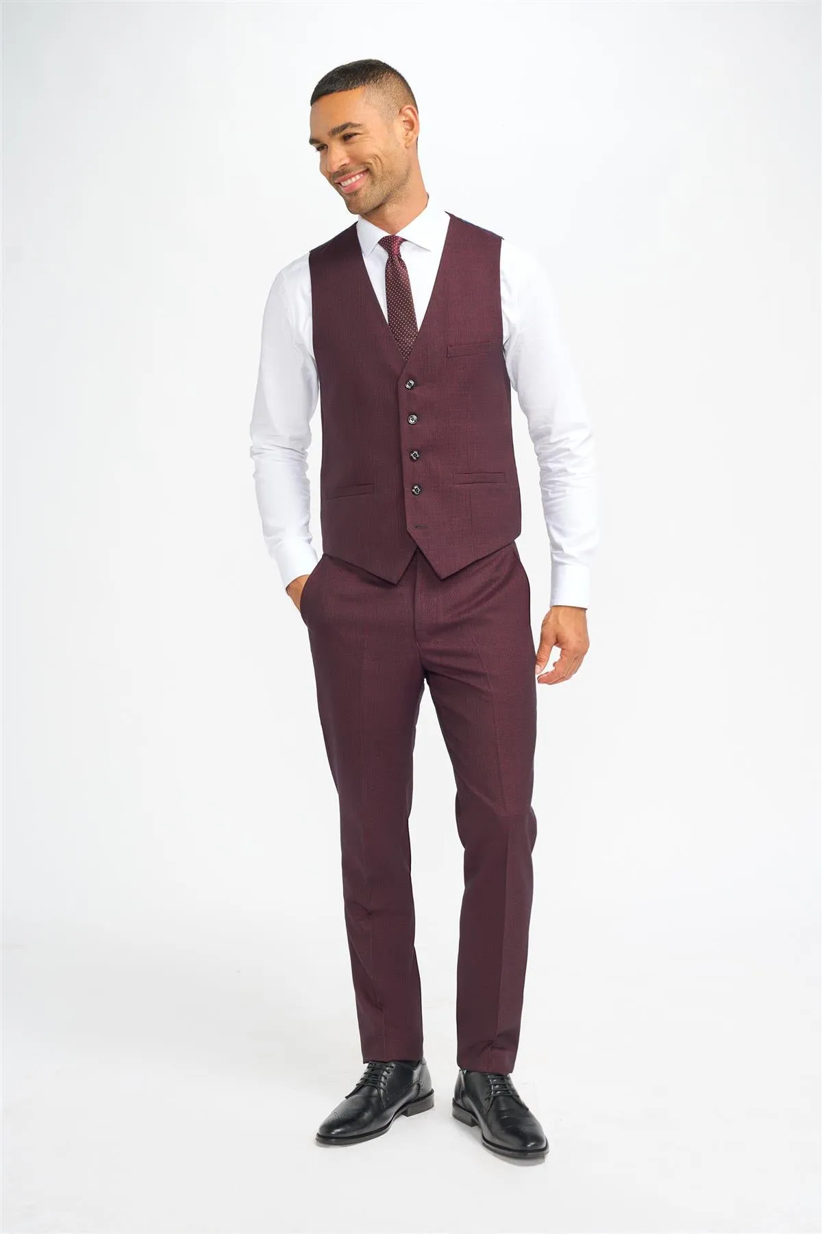 Caridi Wine Waistcoat sold by House of Cavani product image thumbnail 2