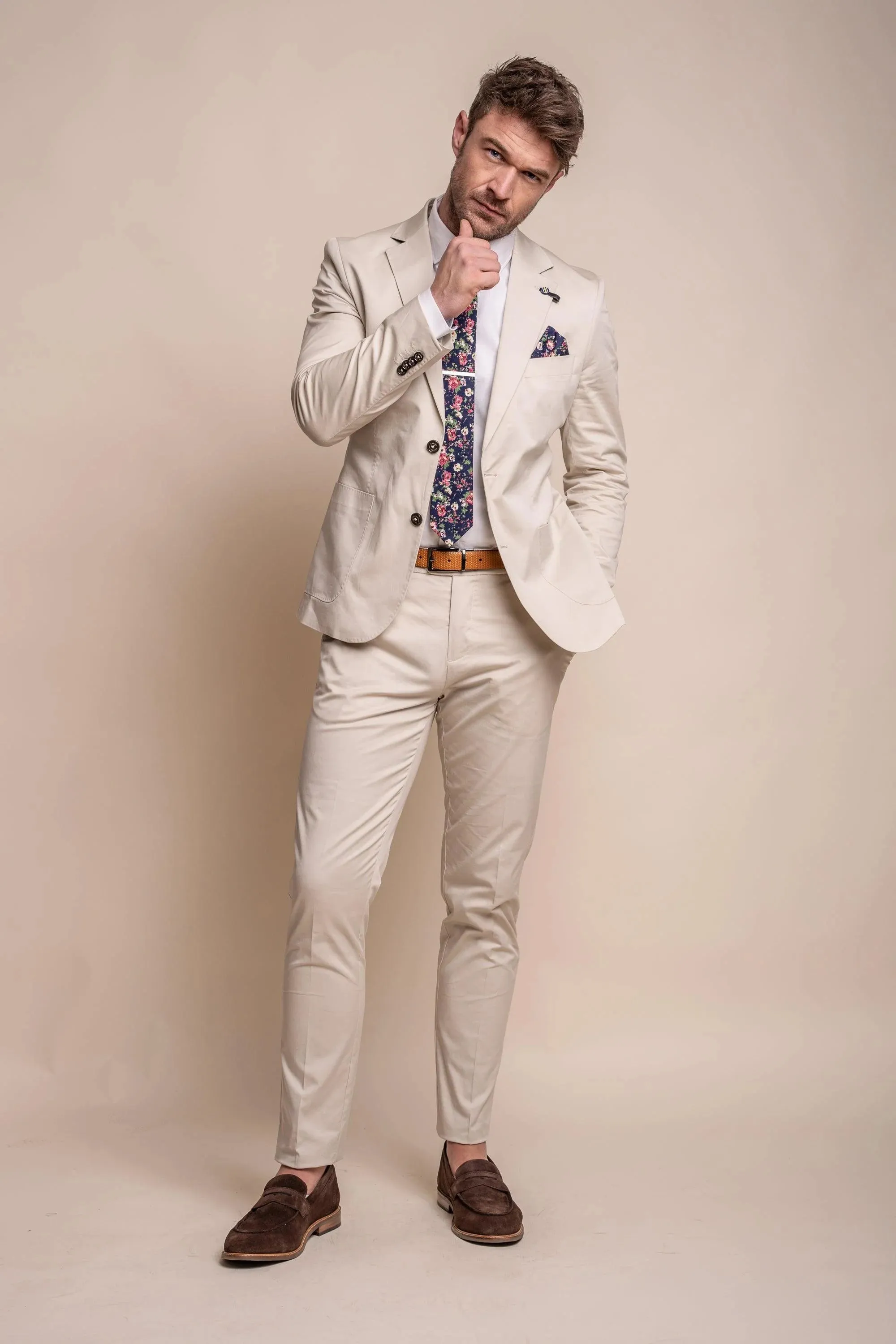 Mario Fawn Two Piece Suit sold by House of Cavani