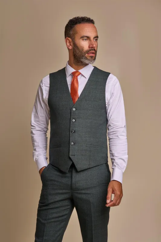 Caridi Olive Waistcoat sold by House of Cavani