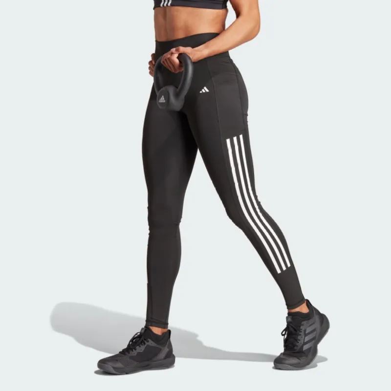 ADIDAS WOMENS OPTIME 3-STRIPES BLACK/WHITE TIGHTS sold by INSPORT