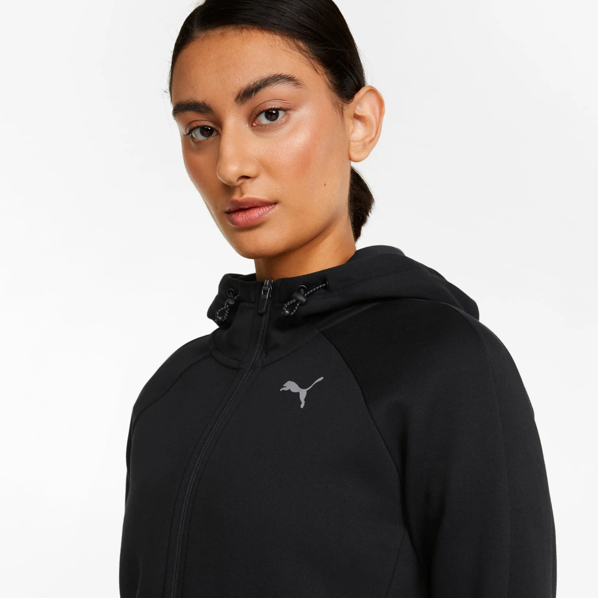 PUMA WOMEN'S EVOSTRIPE FULL-ZIP BLACK HOODIE sold by INSPORT product image thumbnail 4