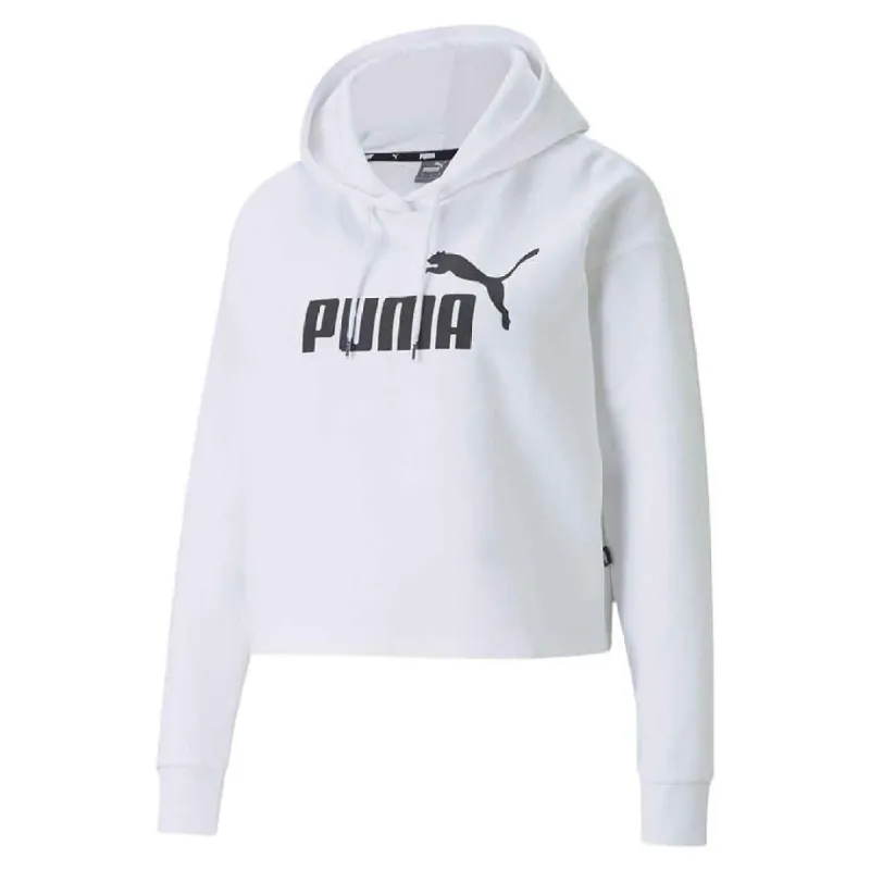 PUMA WOMEN'S ESSENTIAL CROPPED WHITE HOODIE sold by INSPORT