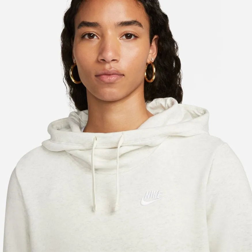 NIKE WOMEN'S SPORTSWEAR CLUB FLEECE OATMEAL HEATHER FUNNEL-NECK HOODIE sold by INSPORT product image thumbnail 3