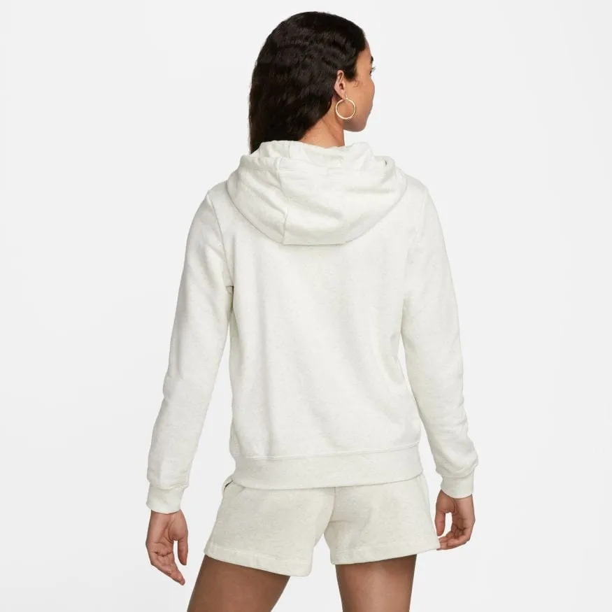 NIKE WOMEN'S SPORTSWEAR CLUB FLEECE OATMEAL HEATHER FUNNEL-NECK HOODIE sold by INSPORT product image thumbnail 2