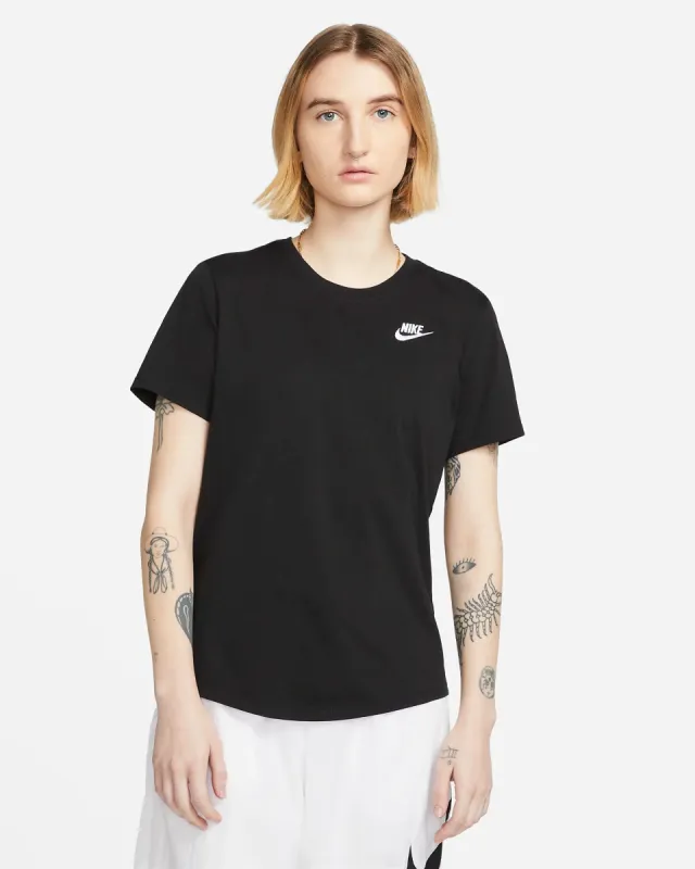 NIKE WOMEN'S SPORTSWEAR CLUB ESSENTIALS BLACK TEE sold by INSPORT
