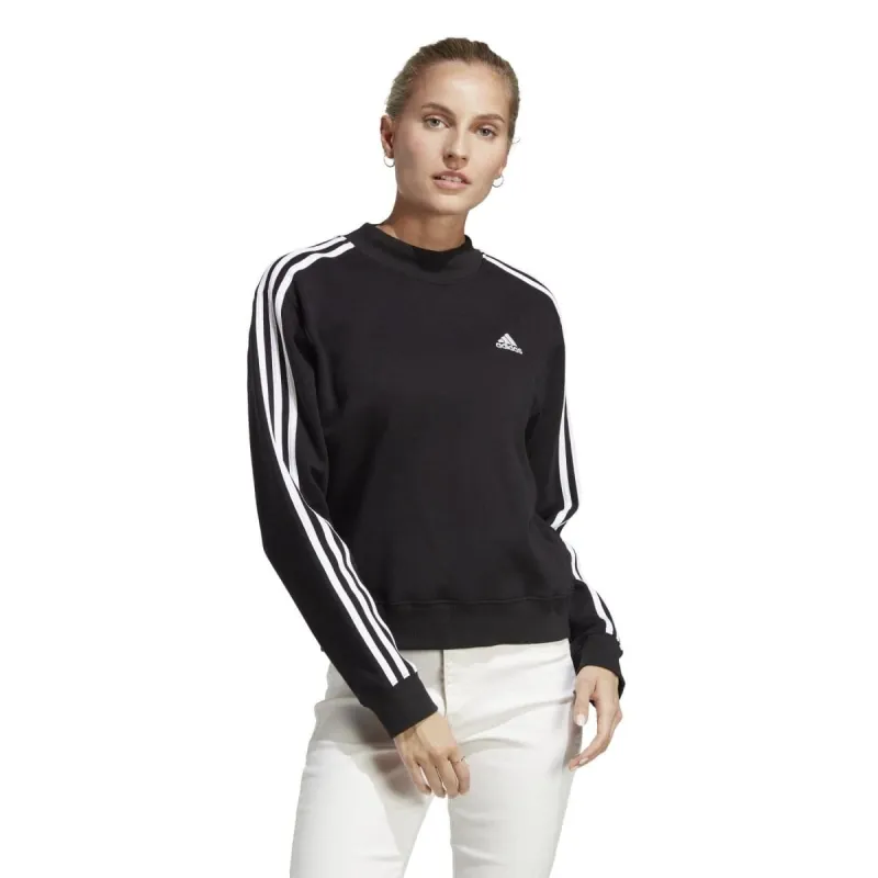 ADIDAS WOMEN'S 3 STRIPE BLACK CREW SWEATSHIRT sold by INSPORT